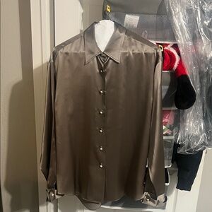 CHANEL Elegant Vintage Gray Blouse